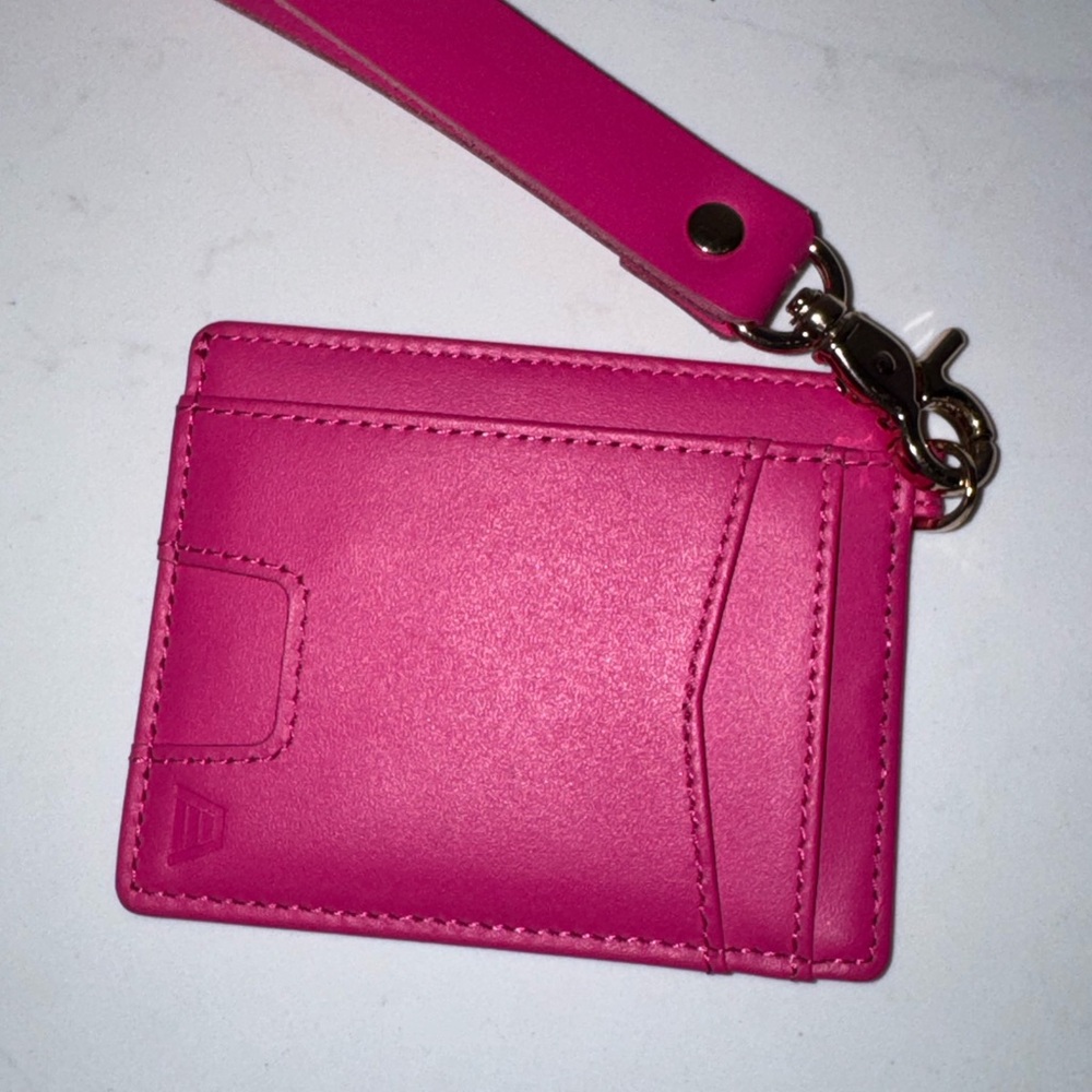 Andar Pink Boa Leather Denner Wallet Wristlet - Picture 5 of 6